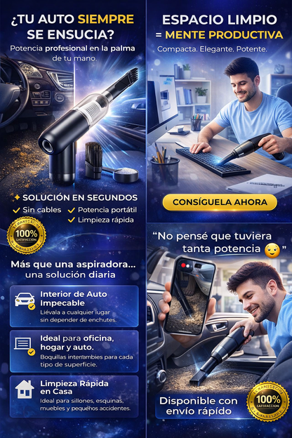 ✨ Aspiradora Portátil Inalámbrica – Limpieza rápida en cualquier momento