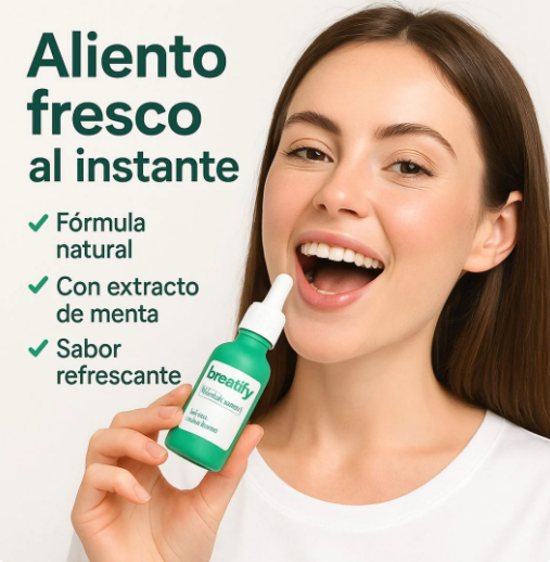 🌿 BREATIFY™ – Neutraliza el Mal Aliento Desde la Raíz